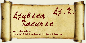 Ljubica Kaćurić vizit kartica